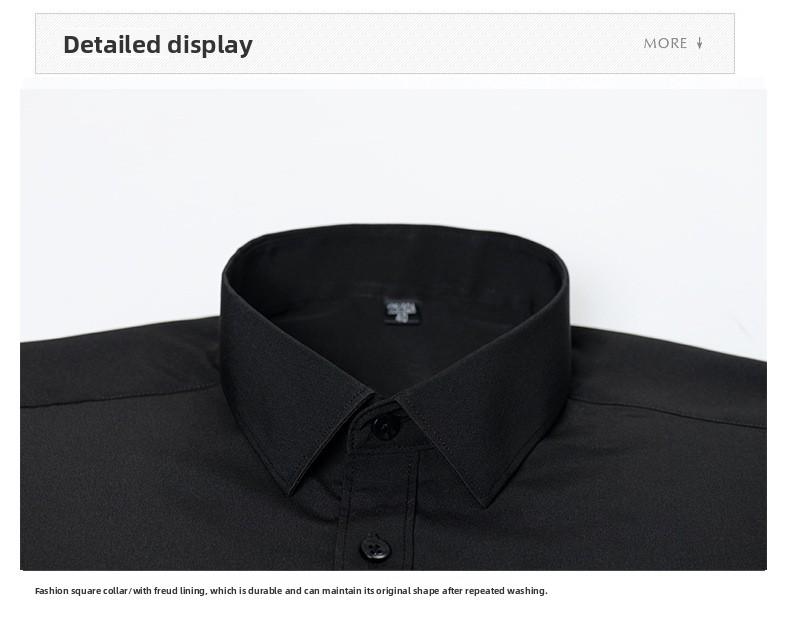 Four-way Stretch Men's Shirt Wrinkle-Free Anti-crease Simple Business Style Lightweight Dress Shirt for Menswear