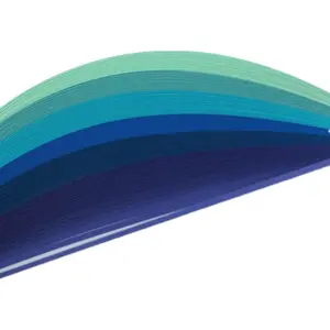 ODETOJOY Quilling Paper Gradient Quilling Strips 3mm Crafts Filigrana Paper 1/8inch Rainbow Color 120pcs Length 21inch (Blue)