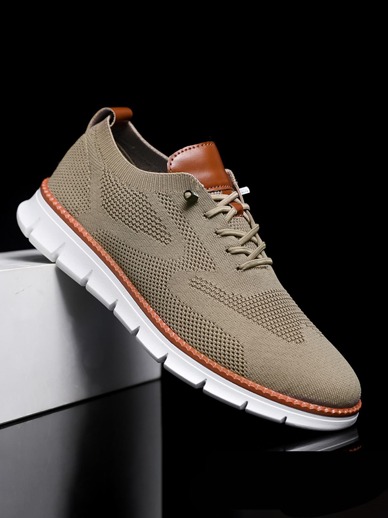 Men's Business Casual Lace Up Low Top Sneakers, Breathable Comfortable Sports Running Shoes, Male All-match Round Toe Shoes for Daily Wear, Athletic Shoes, Runner Athletic Shoe