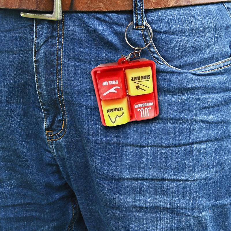 2-Pcs Keychain Set: Boeing 737/Airbus EGPWS Alert Simulator (LED Light+Warning Sound) + Heart Retractable Stainless Steel Scrunchie Lanyard - Stress Relieving For Pilots