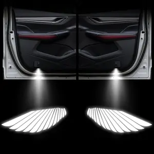 Universal car door welcome light with angel wings projection wireless magnetic LED courtesy lamp for all vehicles daily travel gift.