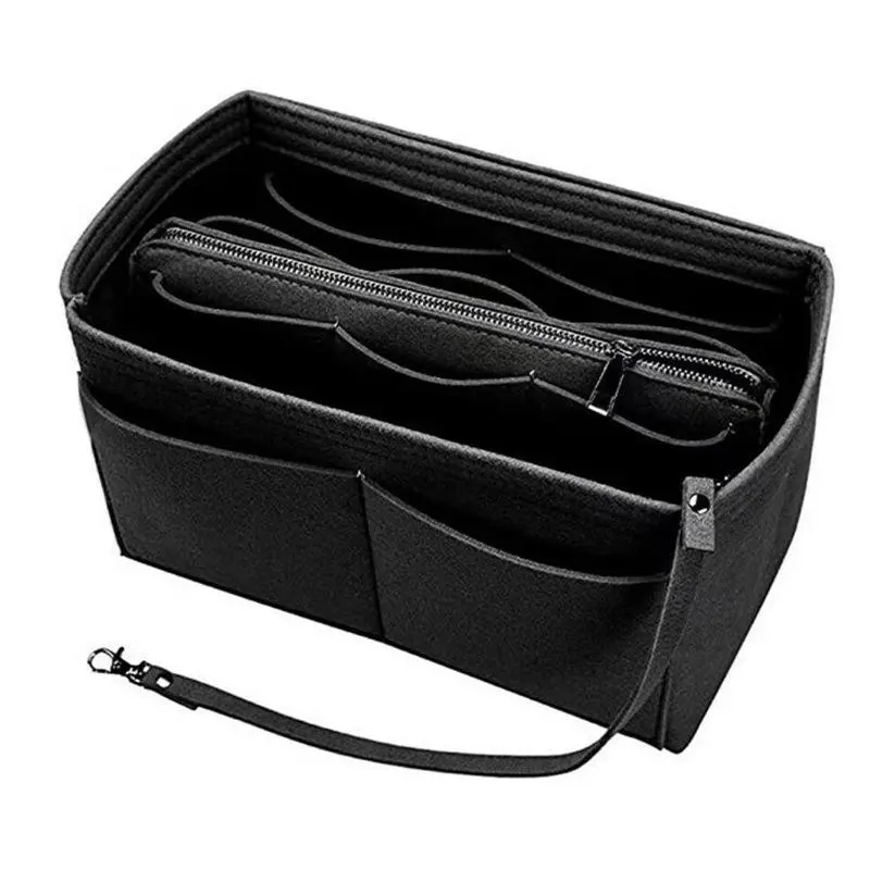 Felt Liner Solid Color Makeup Storage Bag, Zipper Closure Portable Travel Toiletry Pouch, Practical Lightweight Cosmetic Organizer For Home Daily Use Business Trip And Vacation Travel
