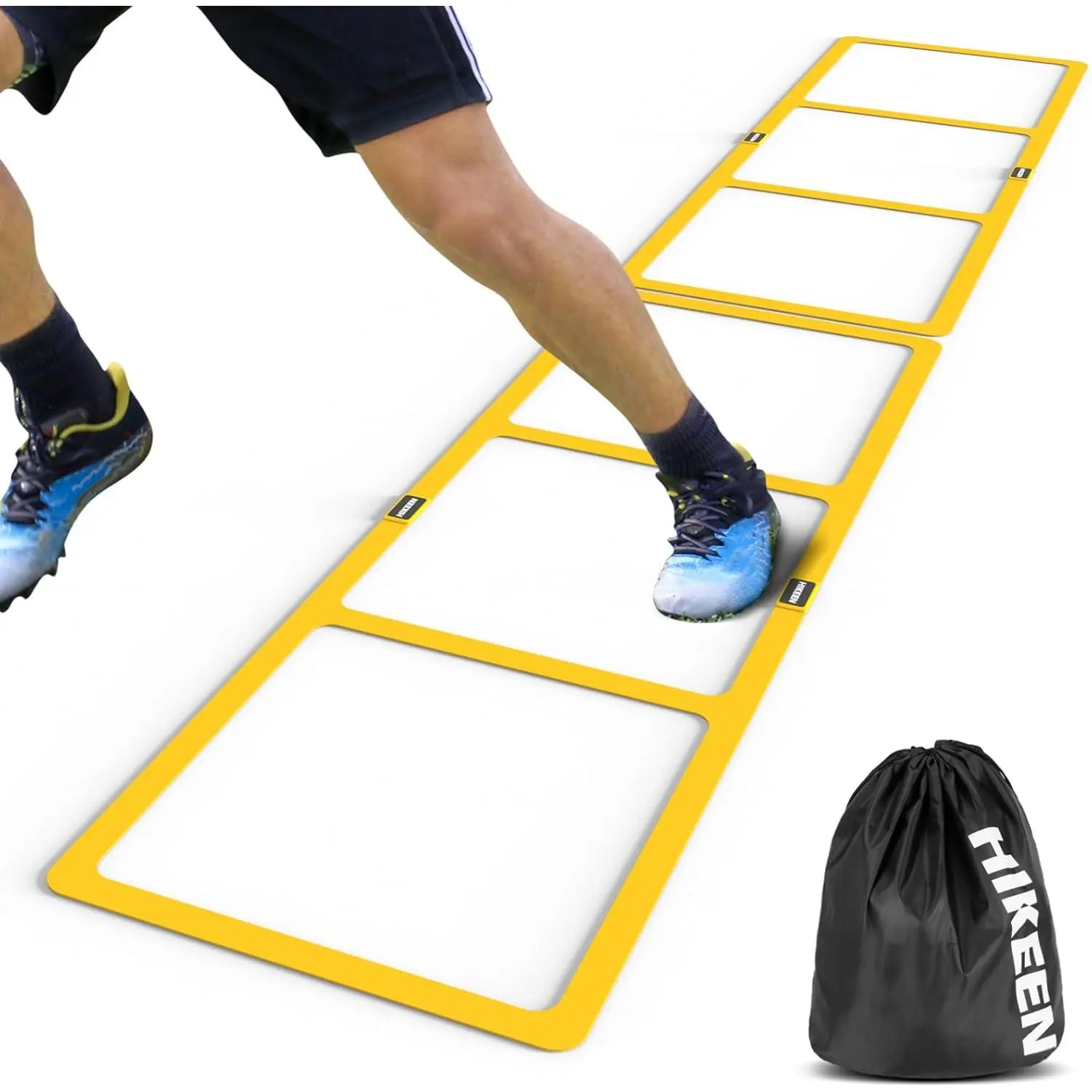 Hikeen Agility Ladder - Speed Ladder for Football, Basketball - Durable Rubber Training Ladder for Footwork with Carry Bag, Portable & Non-Slip Agility Football Training Equipment
