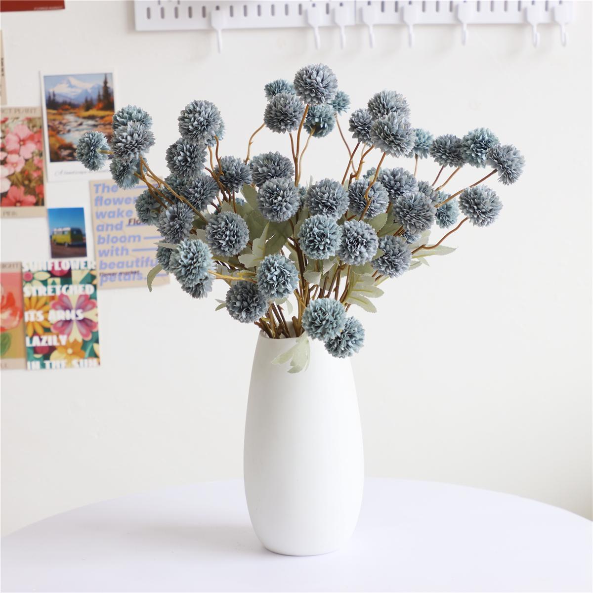 12pcs Artificial Snowball PomPom Flowers without Vase, Faux Ping Pong Flower Bouquet, Decorative Flower for Mother’s Day, Valentine’s Day, Christmas, Birthdays, Party Wedding, Home Decor Supplies, Artificial Flower Arrangements #GLOBAL PICKS
