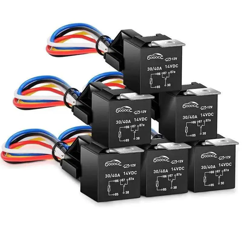 Nilight 6-Pack Automotive Relay Harness Set with Installation Switch - Car Interior Fasteners & Clips for Automotive, Motorcycle Management Needs