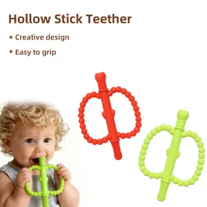 2pcs Apple Sticks Baby Teething Toys, Easy Grip, Food Grade, BPA Free Chewable Sensory Teethers, 0-12 Months Motor Skills Gift Boys And Girls