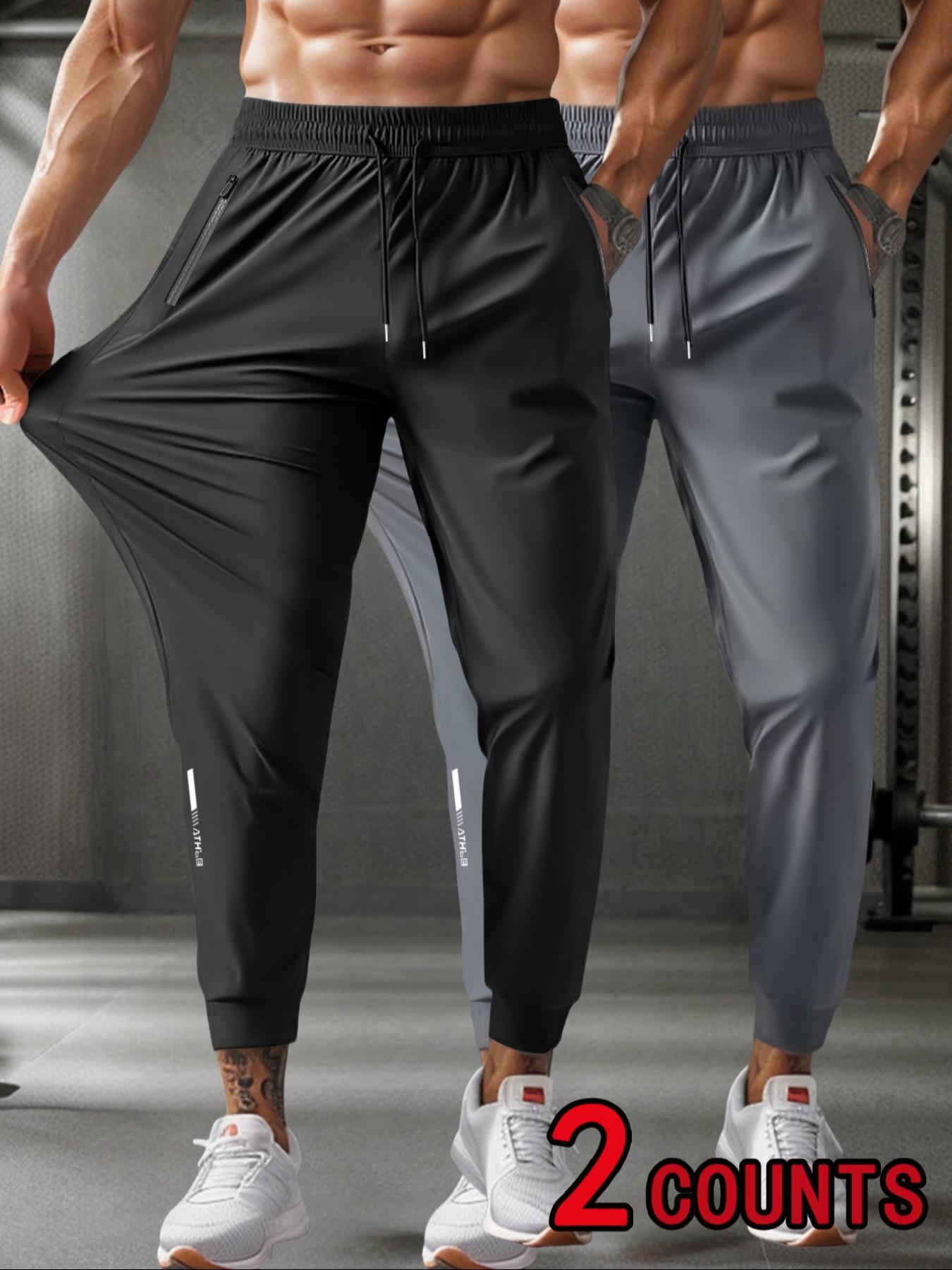 Men's Loose Letter Print Jogger Pants Soft Stretchable Work Trousers with Elastic Waist Drawstring & Casual Wear solid color quick drying daily wear pant summer lounge tracksuit casual  comfortable casual trouser Men's Elastic Drawstring Casual Pants