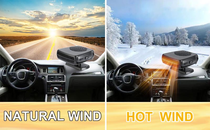 200W Car Defroster & Heater - Quick Heating & Cooling, Automatic Operation, Portable Windshield Heater for Small & Large Cars, Battery-Powered (No Plug Needed), Compatible with 12V Car Power, Car Heater Windshield