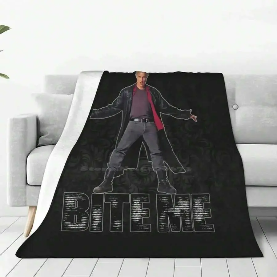 James Marsters Buffy The Vampire Spike Retro Theme Character Print Soft Flannel Throw Blanket - Warm, Lightweight, Portable Travel Blanket, Stain Proof Home Sleep Indoor Use Couch/Bed Cover, Ideal Holiday Birthday Gift