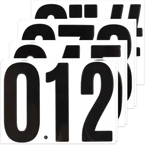 7 Inch Large Number Stickers, 8 Sheets Self-Adhesive Vinyl Number Sticker  for Mailbox, Bulletins Boards,  and Outdoors, Black