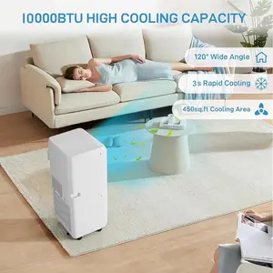Garvee Versatile 4-in-1 Portable Air Conditioner 10000 BTU – Quiet Cooling, Dehumidifier, Fan & Sleep Mode – Remote, 24H Timer, Air Purification, Window Kit, Cools Up to 450 Sq.Ft – Perfect for Bedroom, Office, Home, RV, Garage