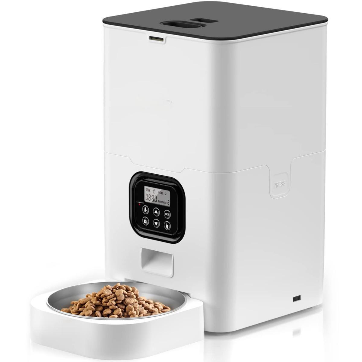 4L Automatic Cat Feeder, Programmable Pet Feeder, Dry Food Dispenser with Timer, Portion Size Control 4 Meals Per Day, Pet Feeding Supplies