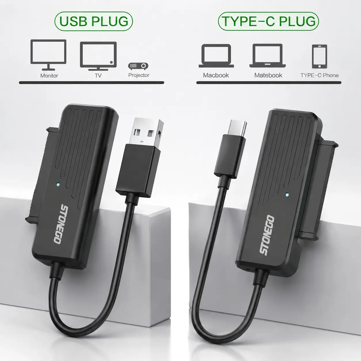 USB-C to SATA III Adapter Cable for 2.5-inch SSD HDD, UASP Support, High-Speed Data Transfer, Plug and Play for Windows Mac Linux Android PC Laptop Smartphone OTG, Universal Storage Expansion Solution