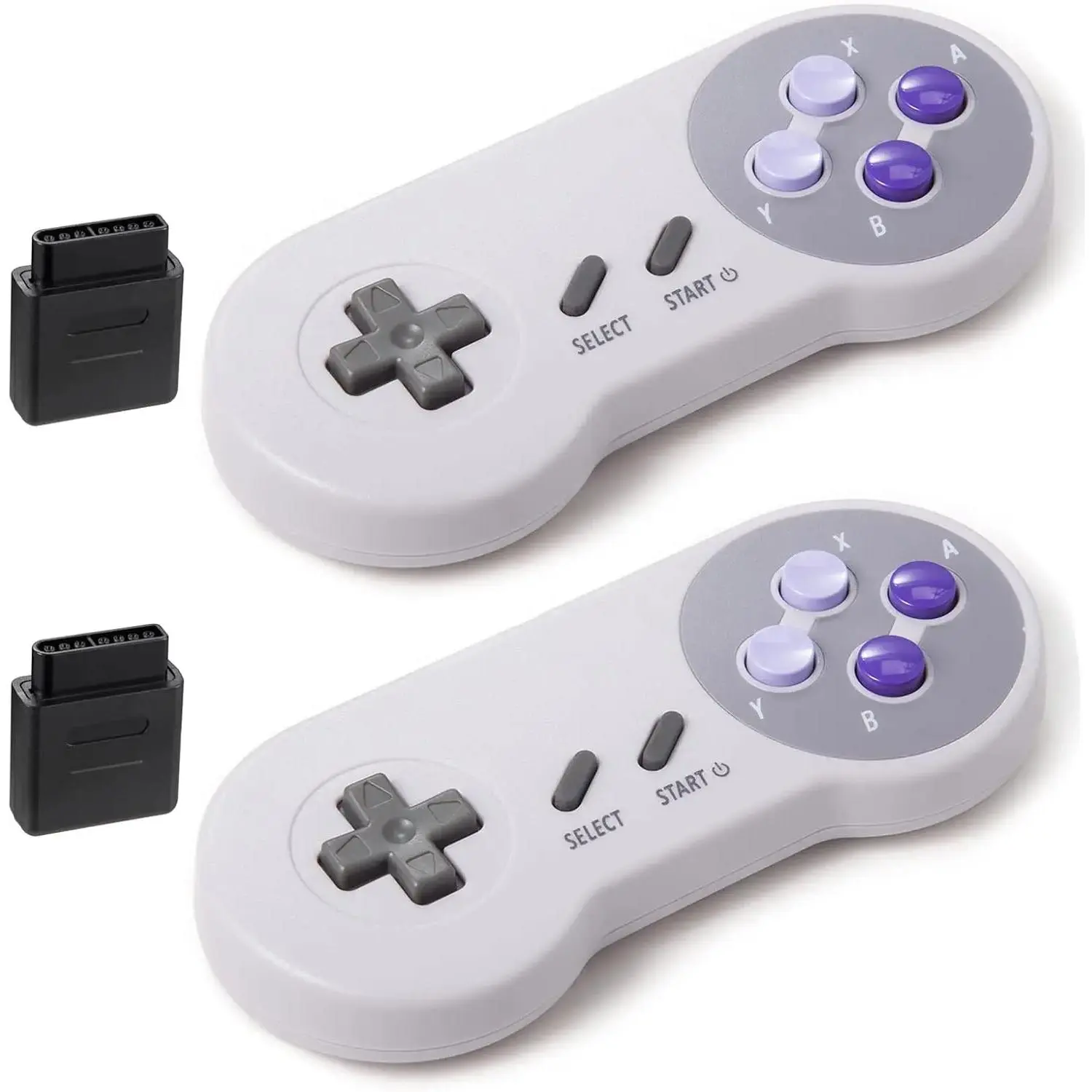 2 Pack 2.4GHz  Controller for SNES  Console, Rechargeable  Remote Gamepad Controller for SNES Super Entertainment System Console
