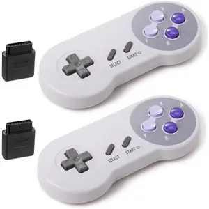 2 Pack 2.4GHz  Controller for SNES  Console, Rechargeable  Remote Gamepad Controller for SNES Super Entertainment System Console