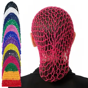 Hand Crochet Mesh Sleep Cap, Extra Long Oversized Full Head Hair Net, Thick Yarn Handmade Hair Wrap