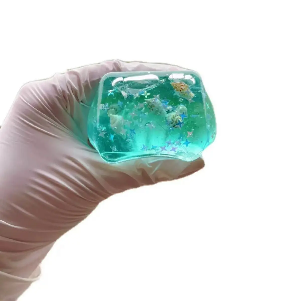 Unisex Ocean Shell Shiny Ice Cube Maltose Cube Slow-Rebound Stress-Relief Toy, Relieves Stress