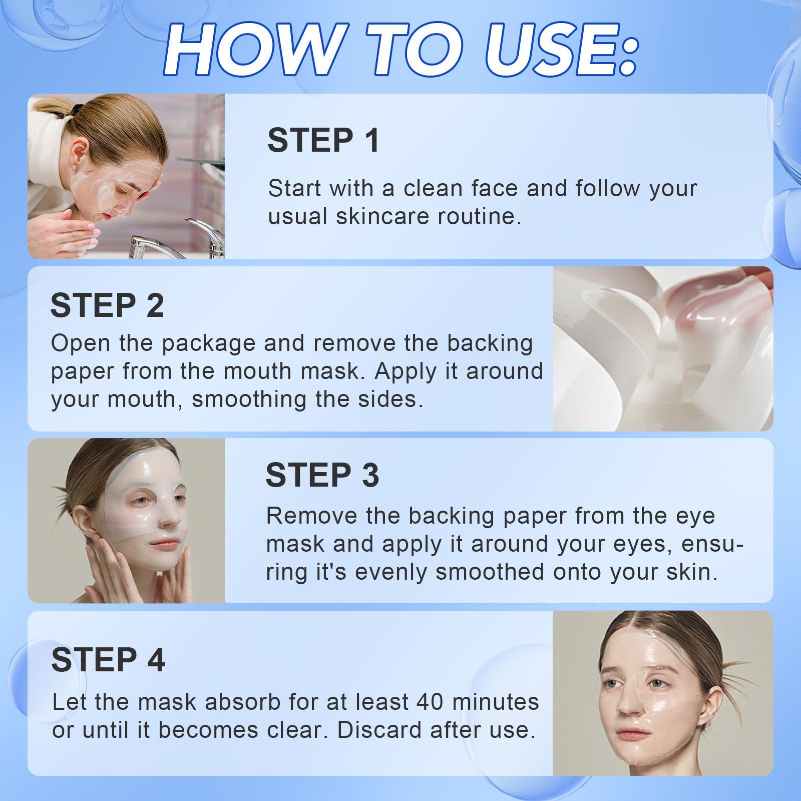 NatureZiran Deep COLLAGEN DEEP HYDRATION MASK 4 Packs, Daily skin care mask, deep moisturising and hydrating, suitable for all skin types