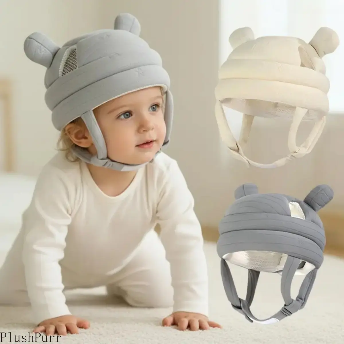 360° Full Surround Anti‑Collision Baby Safety Hat, Soft Breathable Shock‑Absorbing Toddler Protective Helmet, Infant Head Protector for Crawling, Walking and Standing Learning