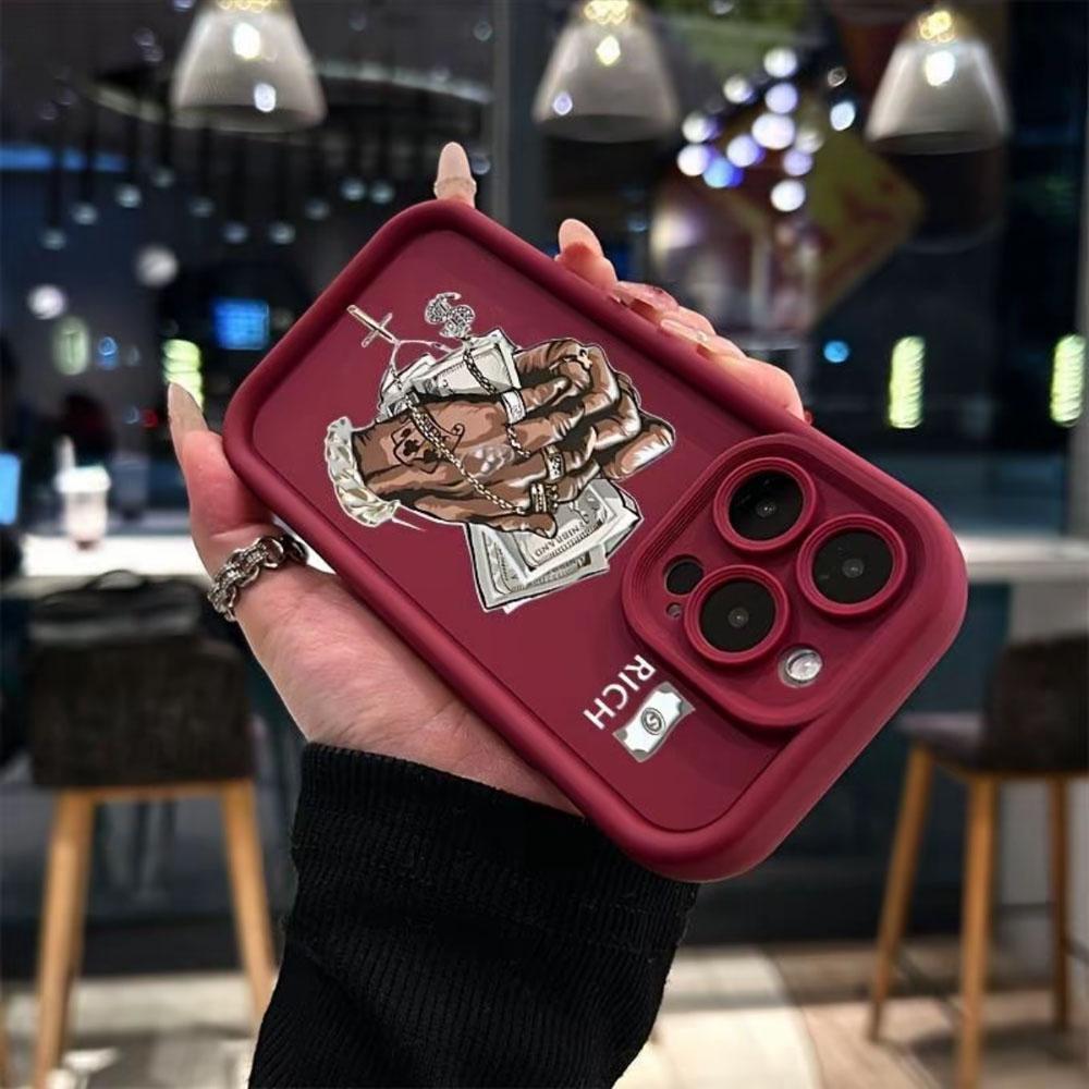 Hip Hop Money Rich Phone Case for iPhone 17 Pro Max 16 E 15 14 Plus 13 12 11 Pro Max & Samsung S21S22 S23 S24 S25 S26 Ultra Plus, Aesthetic Matte Shockproof Protective Case for Men, Perfect Gift