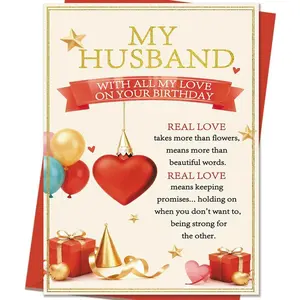 Husband Birthday Card Romantic Birthday Gifts Decorations for Him Men from Wife