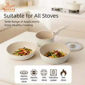Kitchenware Non-Stick Pots and Pans Set, Pans & Woks, Cookware, Detachable Handle, Oven Safe, Non-Stick Kitchen Cookware Sets, Versatile cookware
