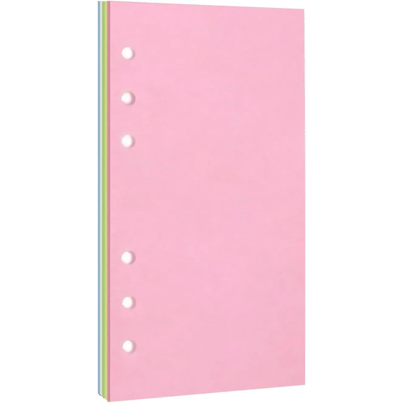 A6 Planner Inserts,Colorful Blank Journal Fillers for 6-Ring Binder,5-Color Loose Leaf Planner Filler Paper (50, A6-BLANK)