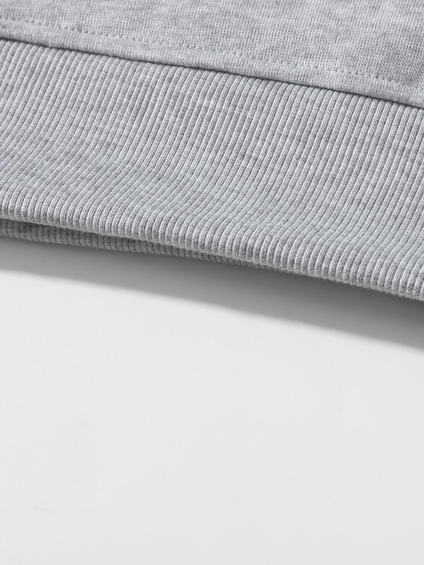 Men's Half-Zip Fleece Hoodie, Casual Plain Long Sleeve Drop Shoulder Sweater, Thick Fabric for Fall & Winter, Sporty Fashion Pullover