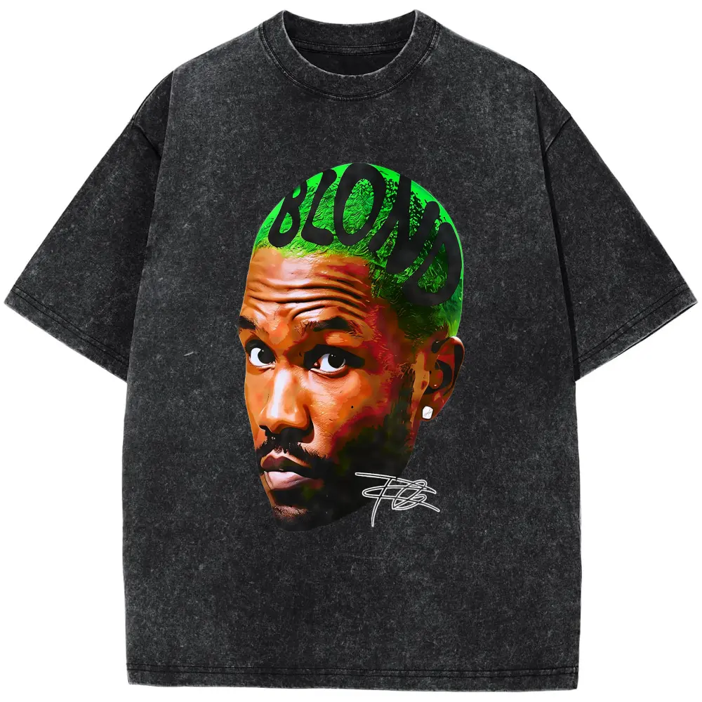 Vintage Frank Style Ocean T-Shirt, Rap Tee Concert Merch Album Cover Graphic, Blond Odd Future Jumbo Rare Vintage ShirtPlus Size T-Shirt, Retro Fitness Heavyweight Washed T-Shirt, 100% Cotton