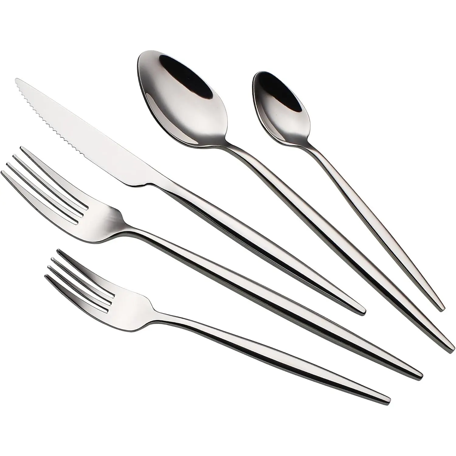 20 count Luxury Silverware Set for 4 Mirror-Polished 18/10 Stainless Steel Heavy Flatware Set Modern Cutlery Set /Fork/Spoon Utensil Dishwasher Safe with Gifts