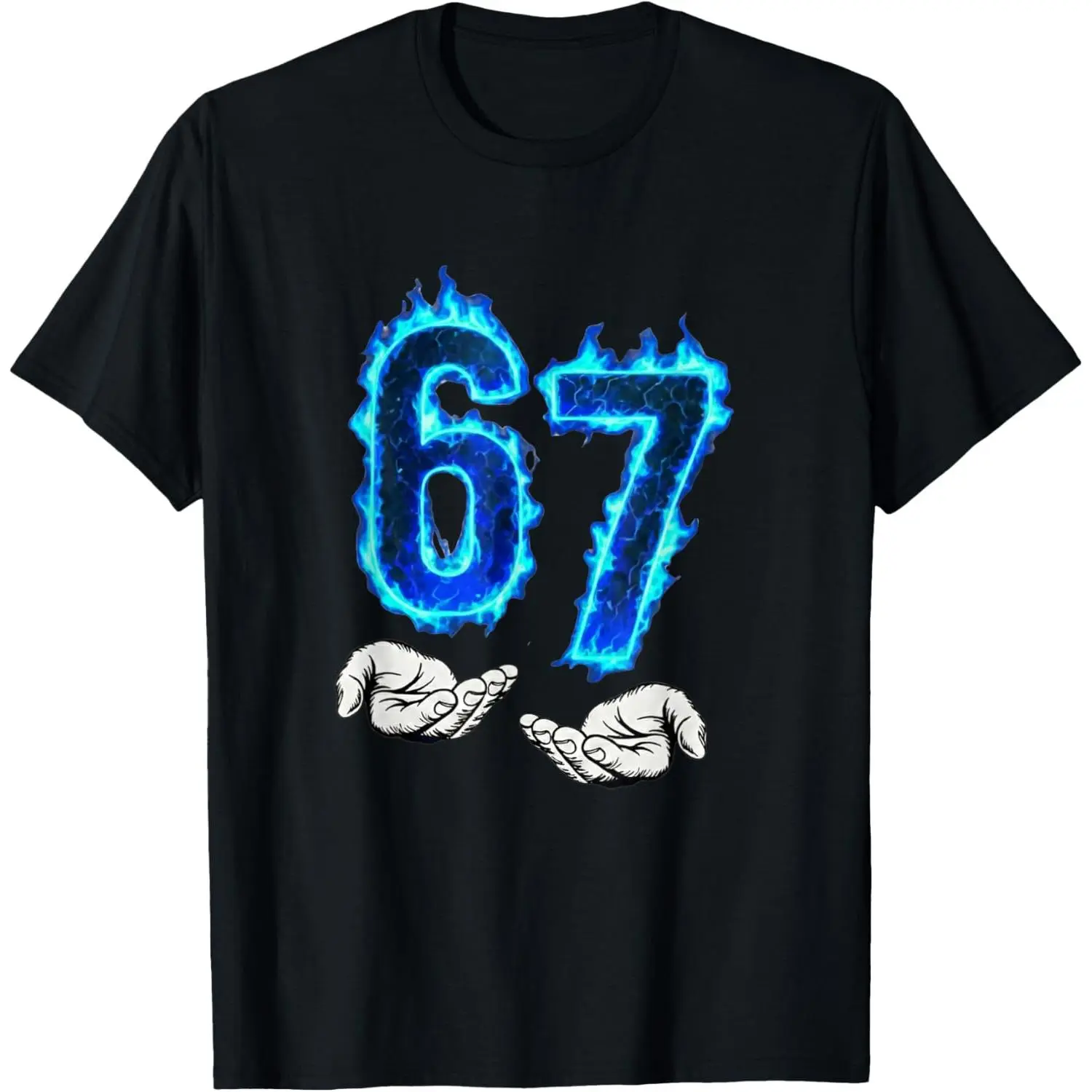 6 7 Meme Six Seven 67 Hands Meme Funny Men Girls Boys Kids T-Shirt