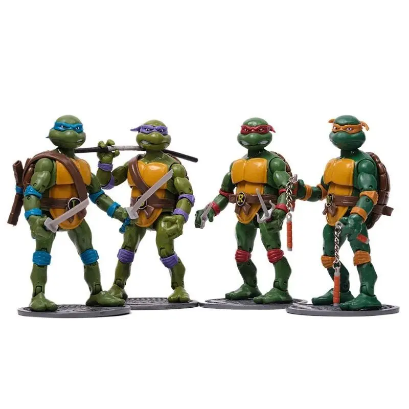 2026 hot item Genuine Teenage Mutant Ninja Turtles Leo Raph Mikey Don 1988 Classic Edition Joint Mobility Display Pieces Handmade Figurines