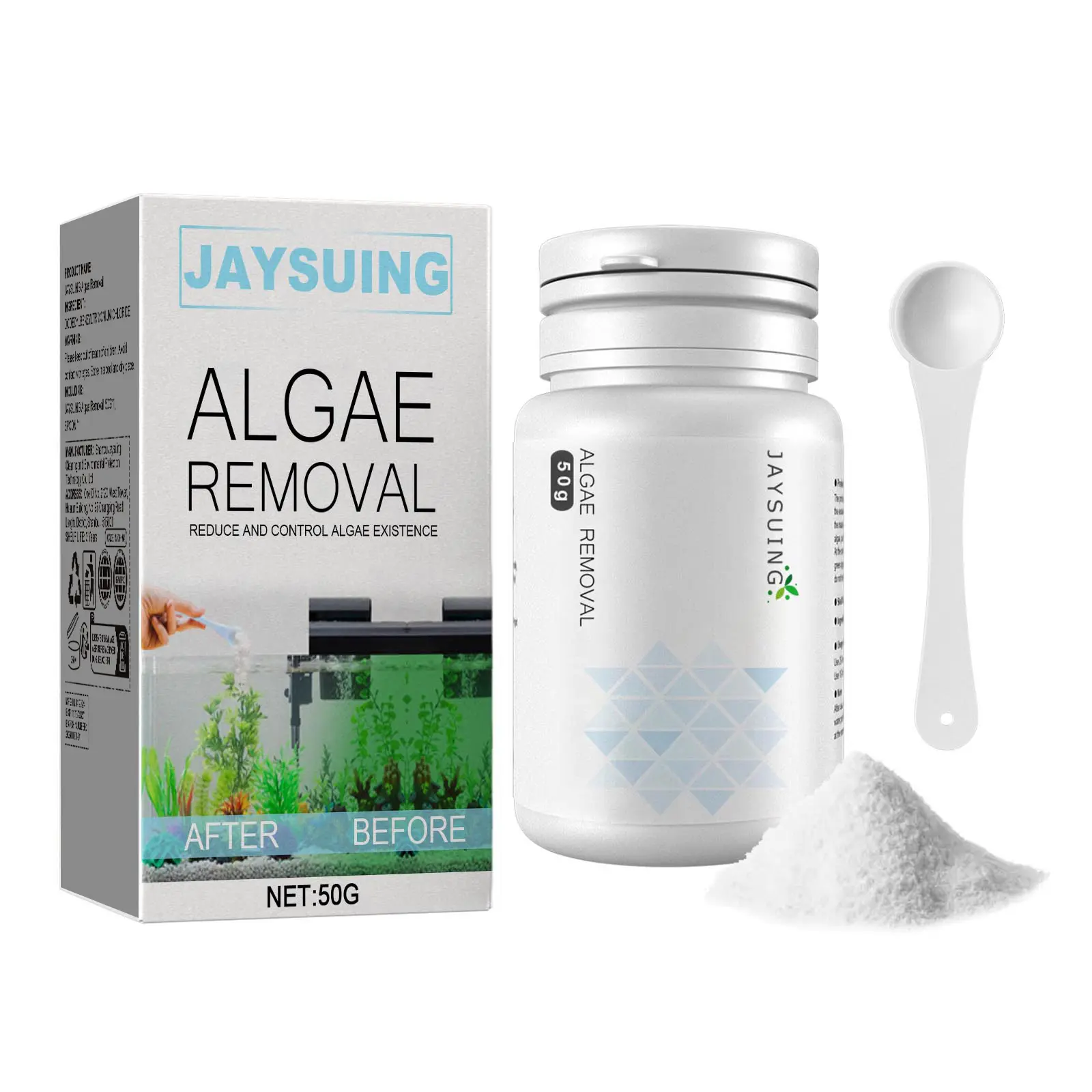 Jaysuing Algae and Moss Remover, Green Water and Moss Eliminating Agent, Aquarium Algae Remover, Aquarium Algae Control Solution