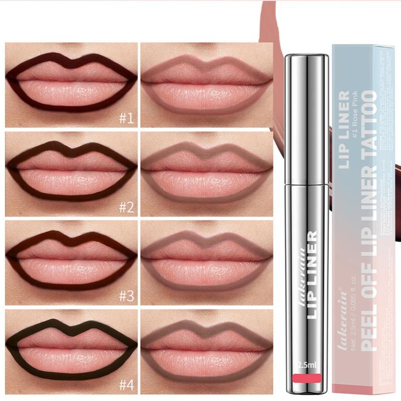Peel-Off Lip Liner Pen, Non-Sticky Long-Lasting Matte Finish Lip Liner with Anti-Cup Staining