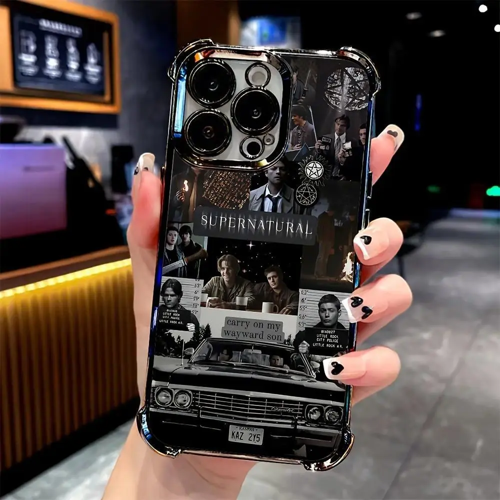 Supernatural SPN Dean and Sam Cellphone Casing - Shockproof Transparent Plastic Soft Back Cover for iPhone 17,16E,16,15,14,13,12,11 Mini,Pro,Max,Air,X,XR,XS Max,8,7 Plus - Protection for Mobile Devices, Electronics Accessory Protective Animal Colorful Per