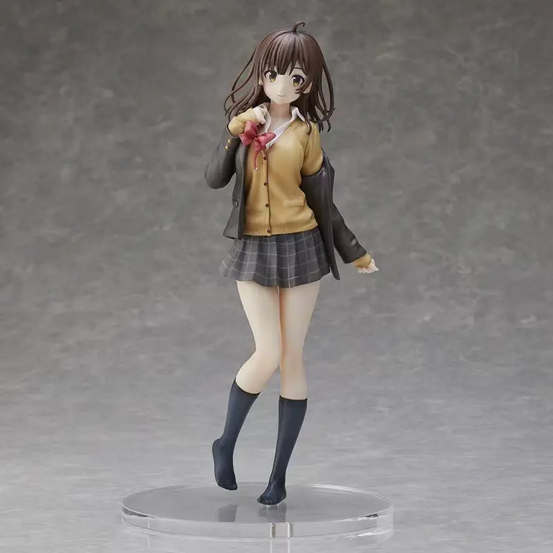 Anime Figure School Uniform Sayo Watanabe, Waves Tie Plaid Skirt Girl Statue, Cute Collectible Desktop Decor Gift, PVC Figures