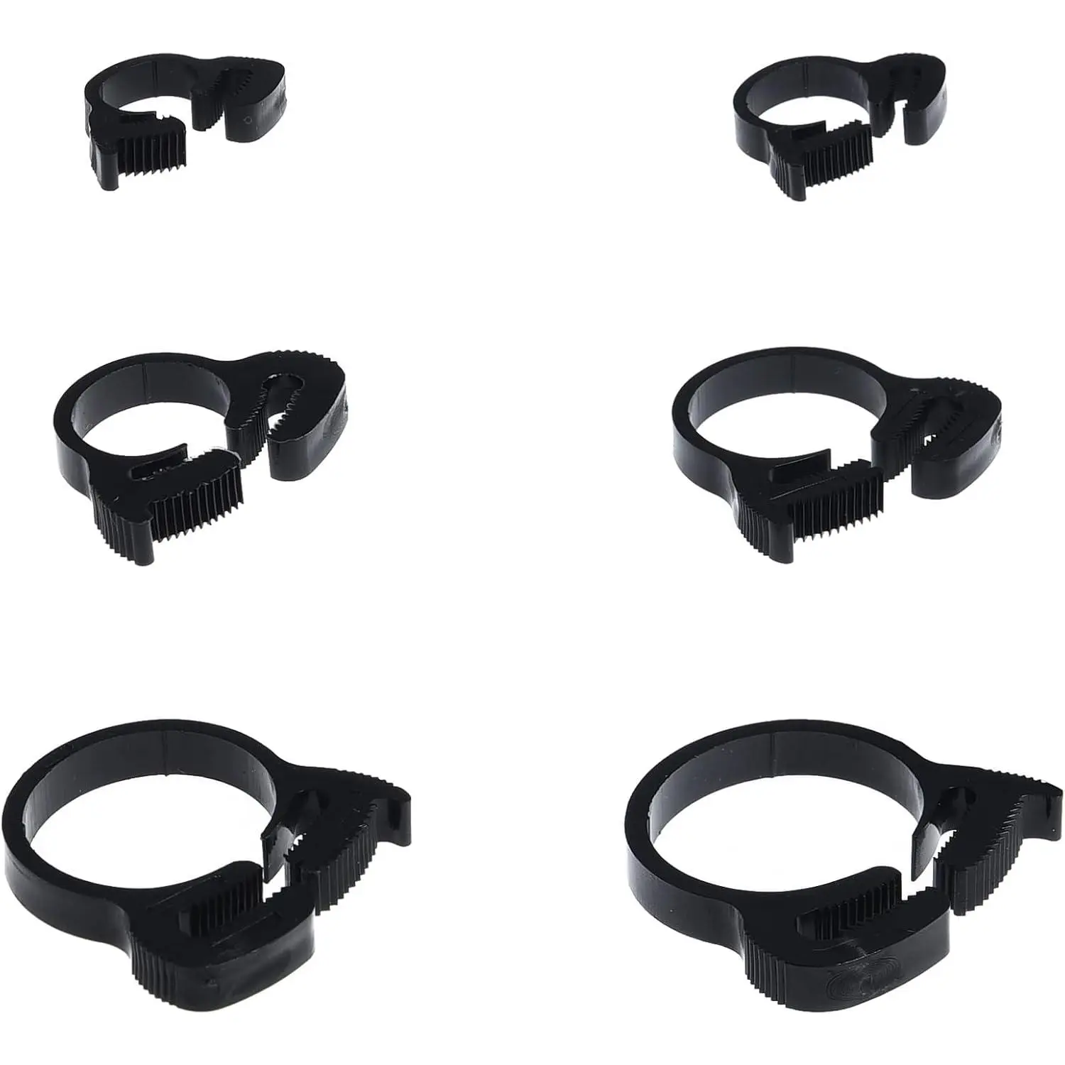 Aquarium Nylon Hose Clamps Set, 8.1-32.5mm Plastic Snap Clamps Kit, 36pack Black Nylon Hose Clamps