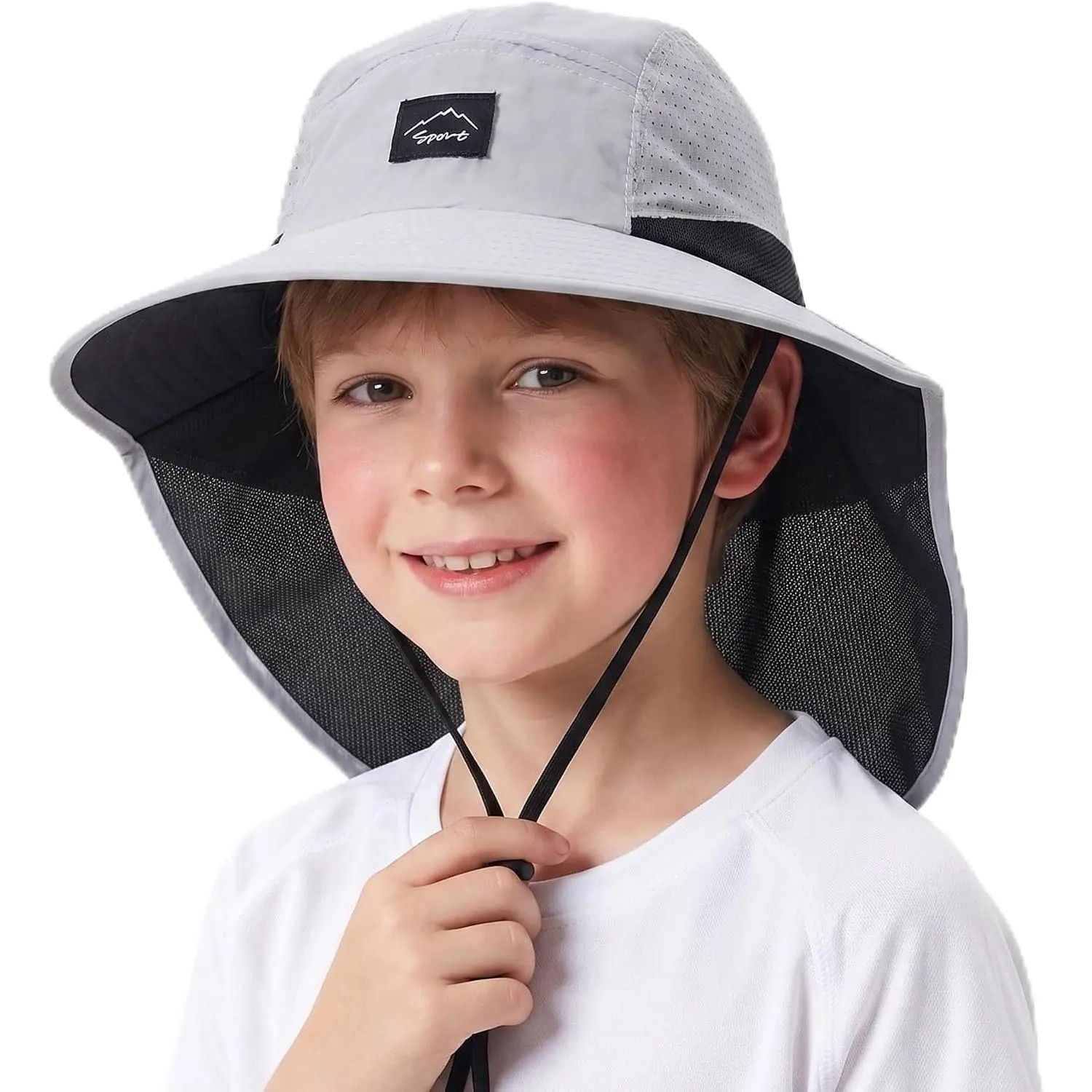 Sun Hat with  Flap UV Protection Summer Beach Play Hats for Girls Boys 5-15  Wide Brim