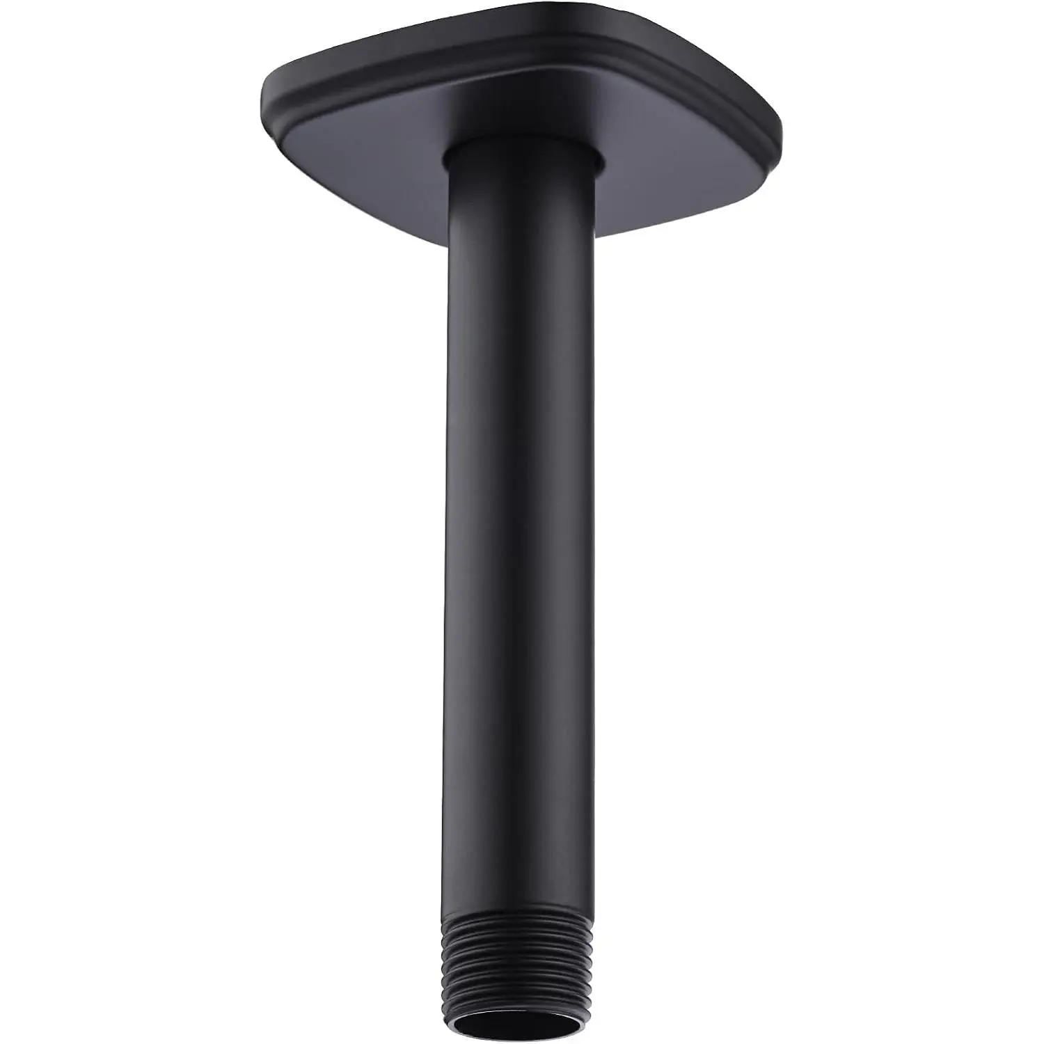 Black Shower Arm with Flange,  Ceiling Mount Shower  Extension Arm, Stainless Steel Round Shower Arm, 6 Inch