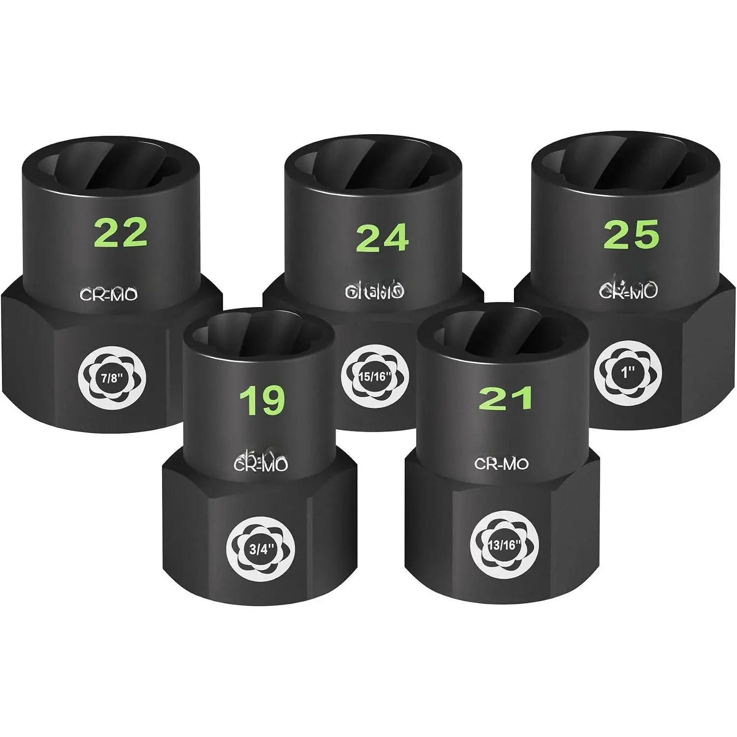 5 count 1/2" Drive Heavy   Bolt Extractor Socket Set