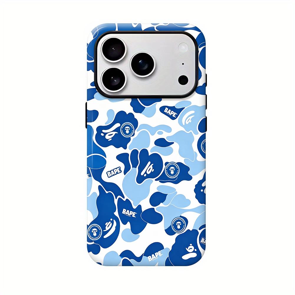 Bape Protective Camo Streetwear Phone CaseSuitable for iPhone 17/16/15/14/13/12/11 ProMax/Plus and Samsung Galaxy S23FE/22/23Impact Resistant Hard Case with ImpactDispersion Technology & Flexible Rubber LinerGlossy Finish UV Protected 2-Piece Design, Prot