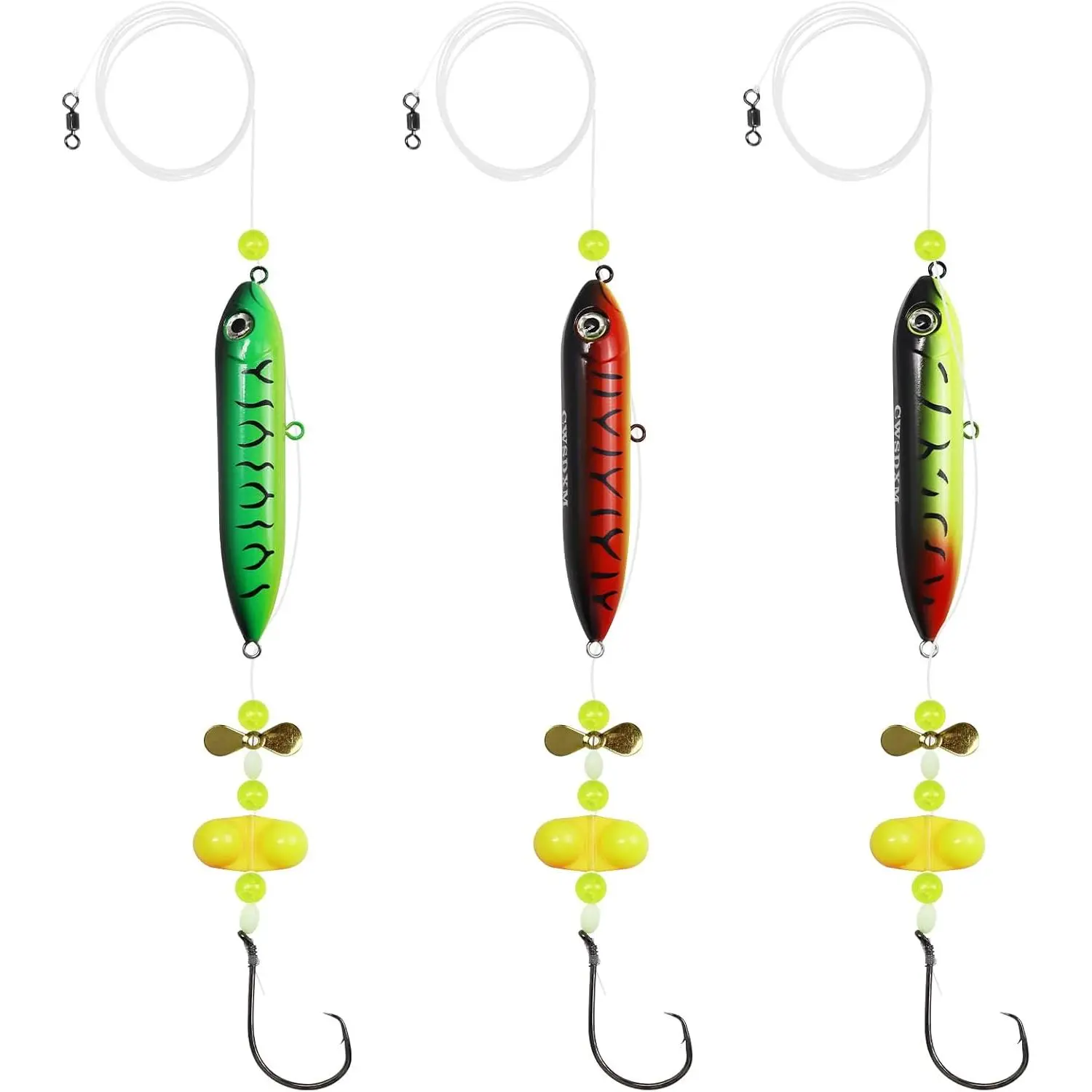 Catfish Float  Demon Dragon Style Rattling Line Float Propeller and Circle Hooks 6/0 8/0 for Santee Cooper  Catfishing Tackle