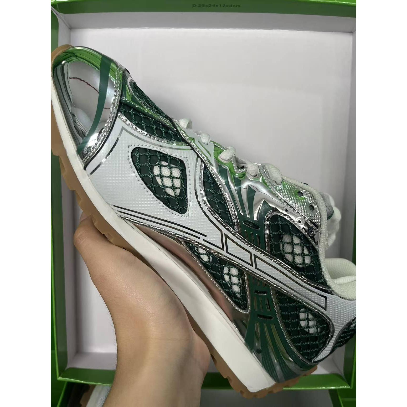 Metallic Red & Purple Retro Sneakers, Breathable Mesh Reflective Running Shoes, Trendy Chunky Casual Footwear