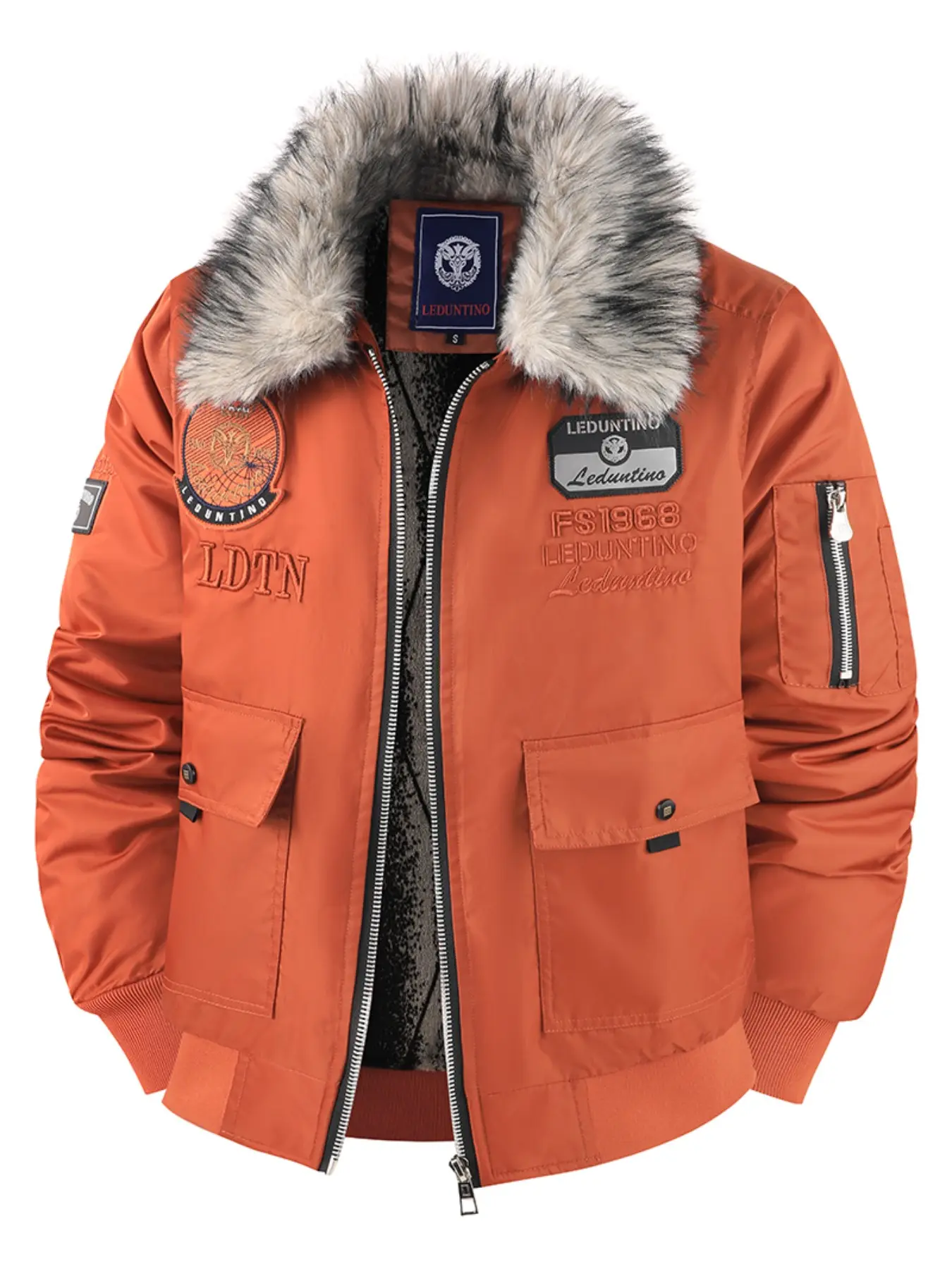 Men's Winter Fleece Jacket, Warm Waterproof Ski Coat, Windproof Outdoor Insulated Cotton Parka with Detachable Hat, Slim-Fitting Outerwear