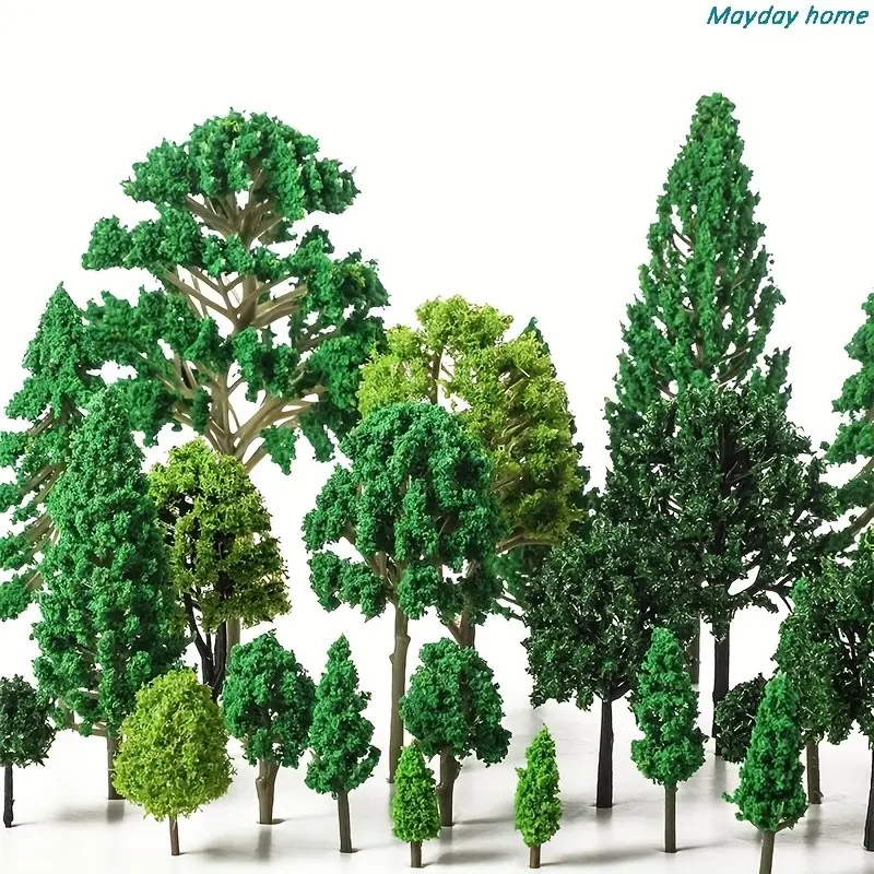 26&32 Pieces Micro Model Trees, 1.2-6.3 Inches, Mixed Realistic Plants, Train Scene Decor, DIY Landscape Material, Artificial Greenery