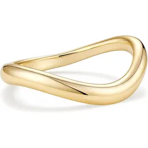Wavy Dome Stackable Rings for Women Dainty 14K Gold Plated Twisted Promise Rings for Her Sizes 4-10