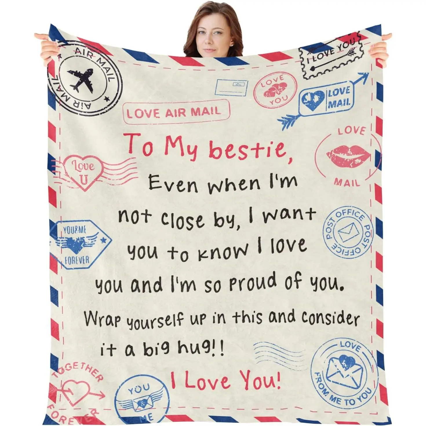 Bestie Gifts for - Friend Blanket Gift, Christmas Birthday Graduation Gifts Ideas for, Bestfriend Soul Sister Long Distance BFF Gift, to My Bestie Throw Blanket 59"X 51"