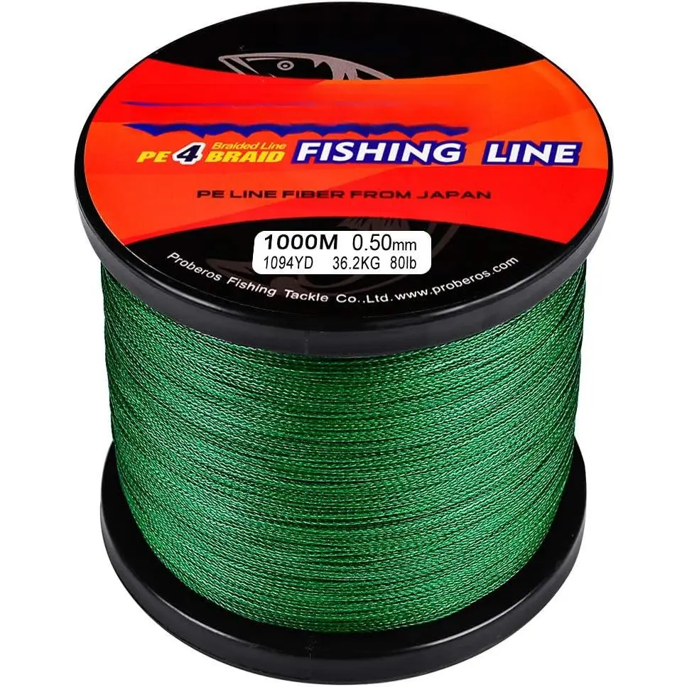 Braided Fishing Line 4 Strands Stronger Multifilament PE Braid Wire  Saltwater 6LB-100LB 110yards 328yards 547yards Super Strong Superline