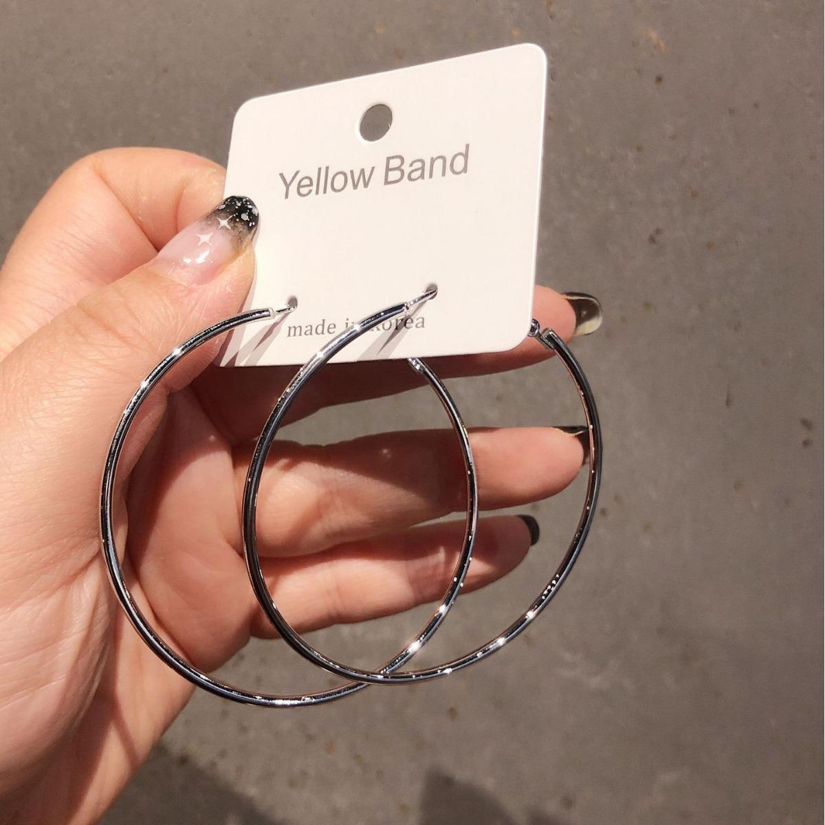 925 Silver needle circle earrings, circle ear rings, exaggerated personality and style, ins style , stud earrings, ear buckles, Korean metal