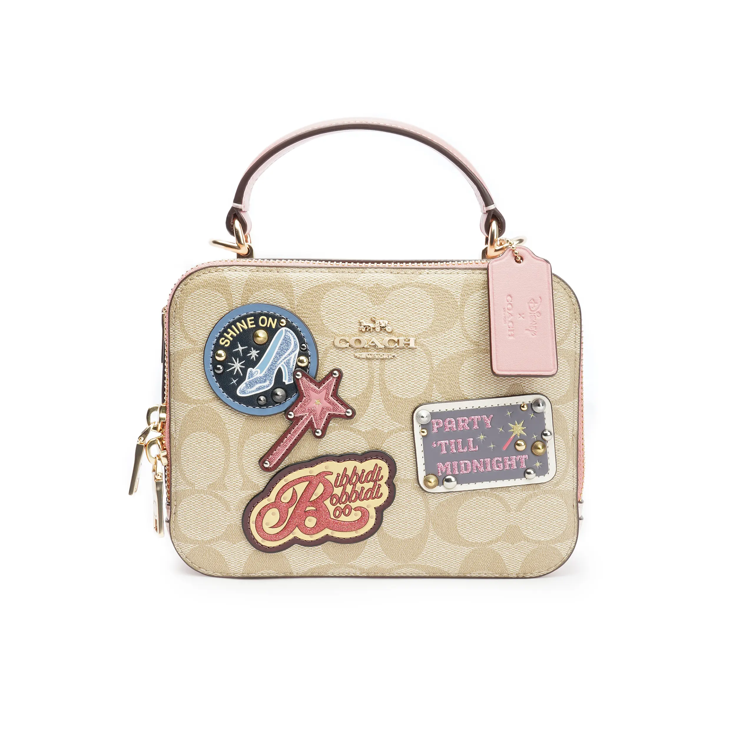 Coach x Disney Limited Edition Box 18 Camera Bag – Women’s Canvas and Leather Crossbody Handbag in Khaki and Pink